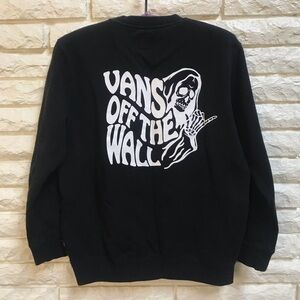 vans off the wall black pullover sweatshirt sweater grim reaper youth sz L